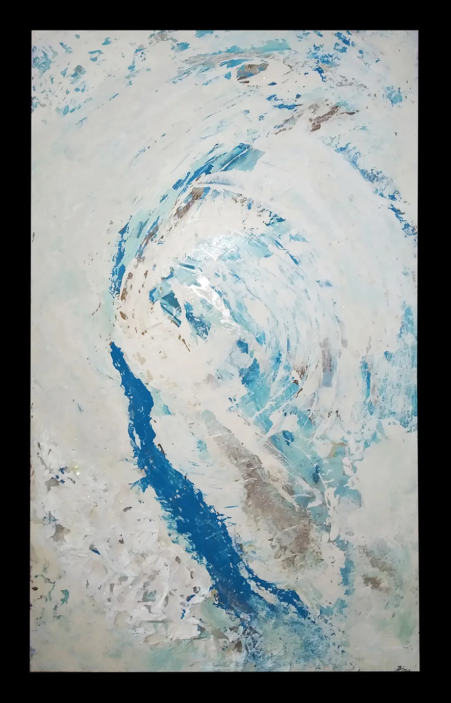 abstract painting abstract art white and blue acrylic painting benie benedicte beguin